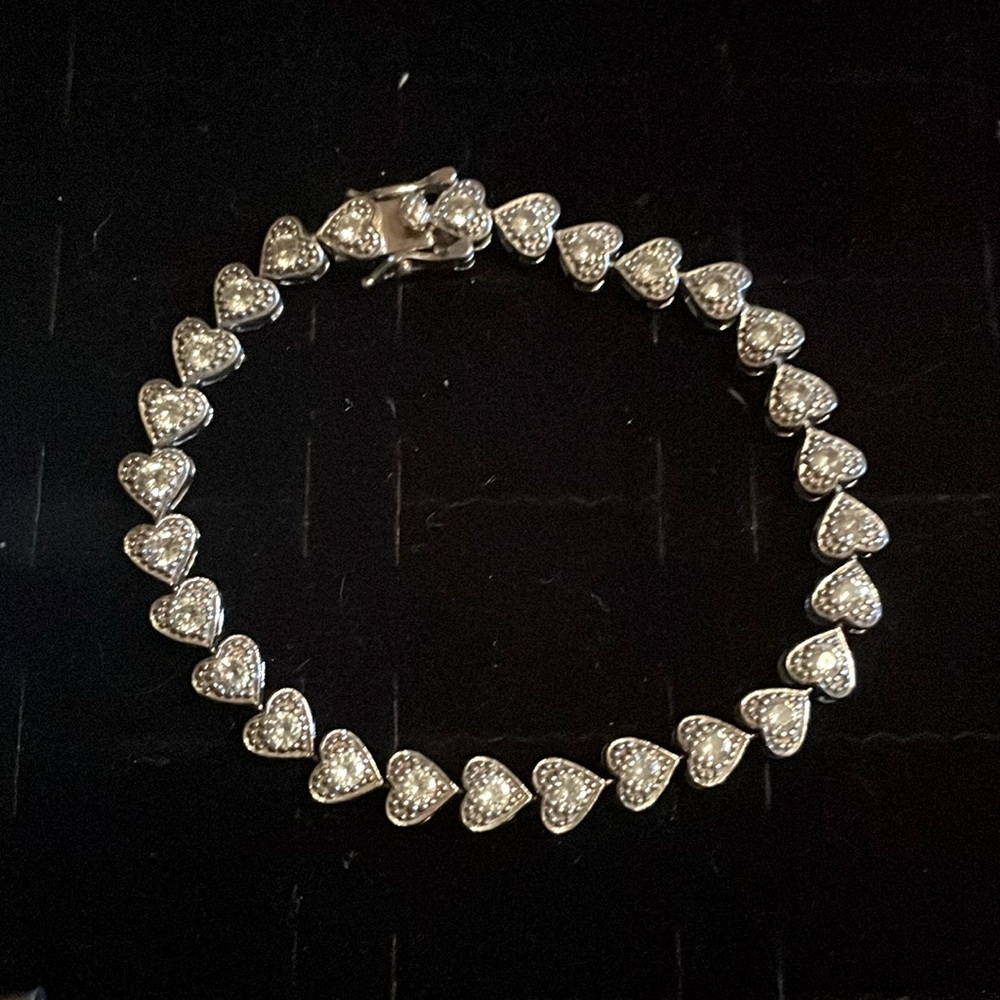 925 heart bracelet with crystals